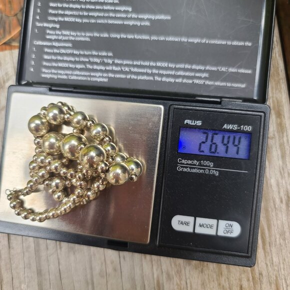 Sterling Silver 925 Graduated Bead Necklace, Classic Minimalist Retro Daily Wear - Picture 3 of 8